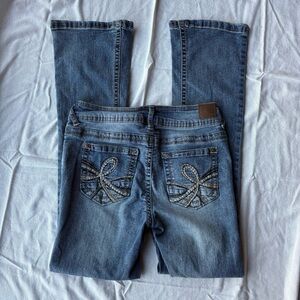Wallflower Denim Boot Cut Jeans with Decorative Pockets Y2K